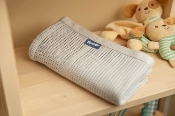 Sensillo OPENWORK BLANKET LULU LIGHT GRAY