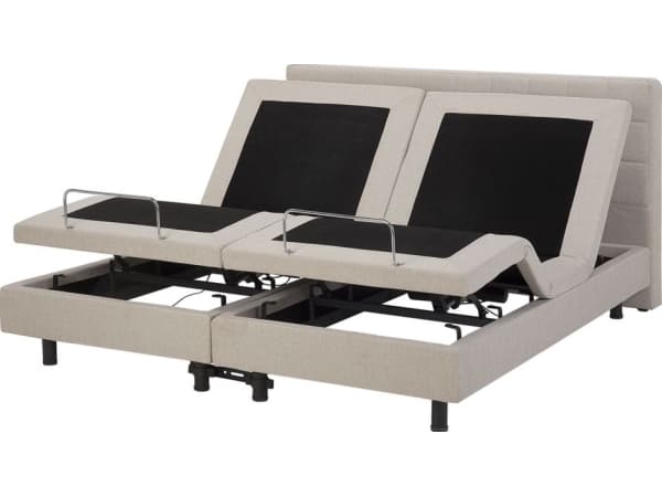 Beliani Upholstered adjustable bed 180 x 200 cm beige DUKE