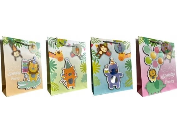 JU-PITER Dekorativ gavepose 4wz 18x23x10cm JP 395C Dyreblanding pris for 1 stk.