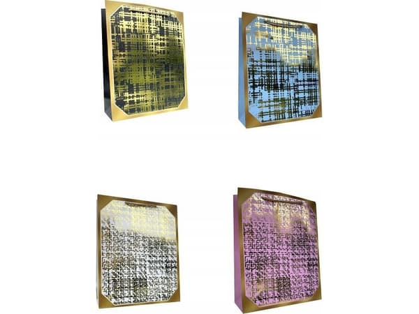 JU-PITER Dekorativ presentpåse 30x41,5x12cm 306A blandade färger med guldkant pris per 1 st
