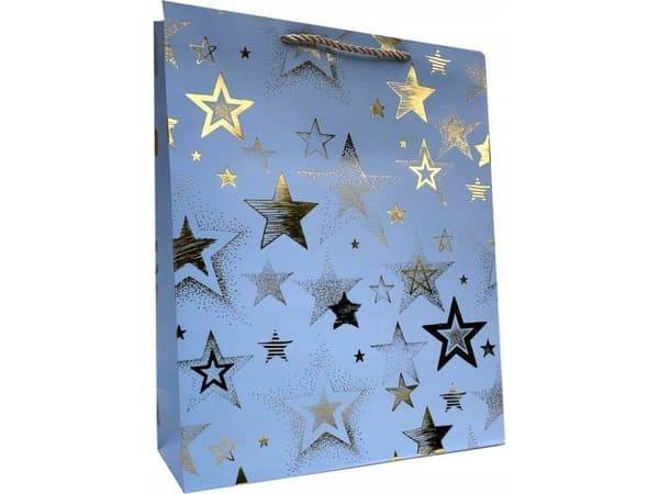 JU-PITER presentpåse universal mix färg guld stjärnor JP 370A 30x41,5x13cm mix pris per 1 st