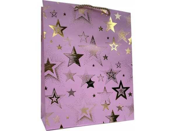 JU-PITER presentpåse universal mix färg guld stjärnor JP 370A 30x41,5x13cm mix pris per 1 st