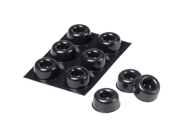 3M SJ5009BL, Svart, Polyuretan, Gummi, Rund, 2,23 cm, 10,1 mm, 6 styck