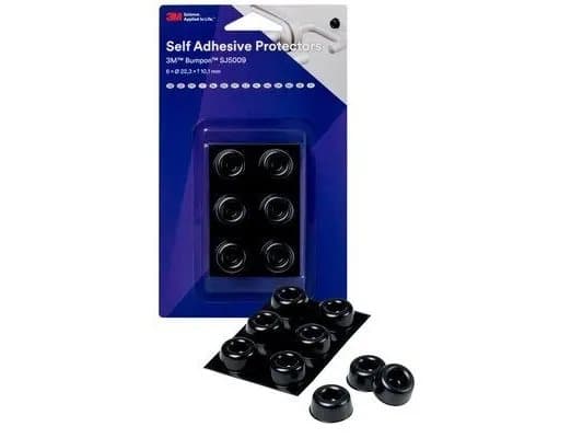 3M SJ5009BL, Svart, Polyuretan, Gummi, Rund, 2,23 cm, 10,1 mm, 6 styck