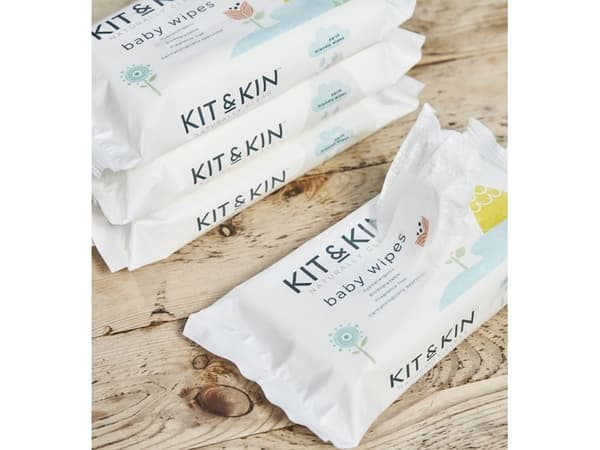 Kit and Kin Biohajoavat hajustamattomat kosteuspyyhkeet 60 kpl.