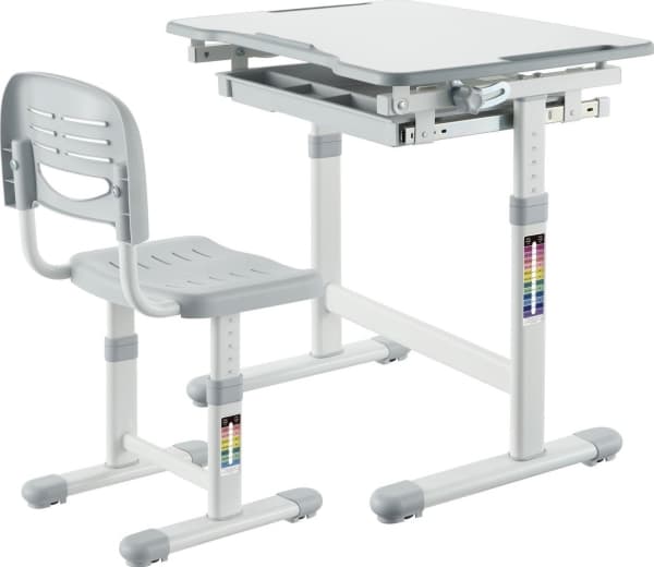 Mozos MOZOS DC-SET-GREY barnepult og justerbar stol for barn 2-12 år