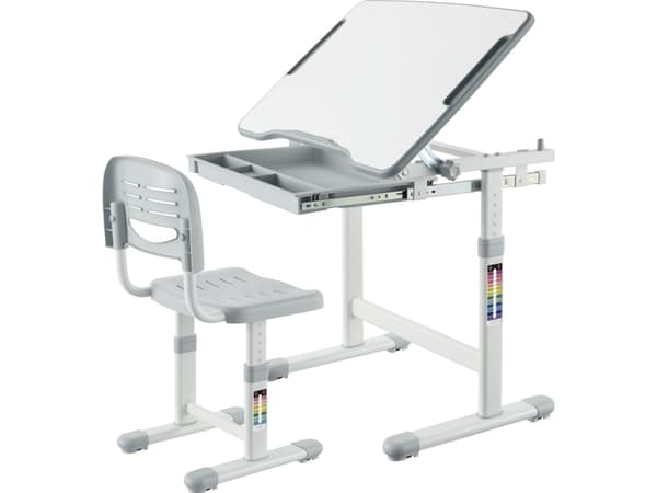 Mozos MOZOS DC-SET-GREY barnepult og justerbar stol for barn 2-12 år