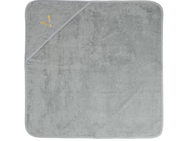 Piapimo Håndkle med hette 75 x 75 cm bambus og bomullsgrå med broderi TowelPower kolleksjon Piapimo