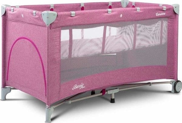 Caretero Caretero BASIC PLUS reiseseng, lekegrind + bag - rosa