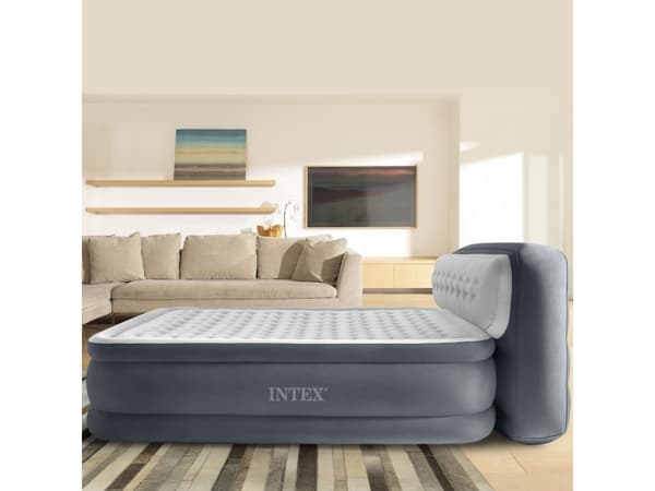 Intex DuraBeam Ultra Plush Headboard, Dobbel Madrass, Rektangel, Inne & Ute, Innebygd luftpumpe