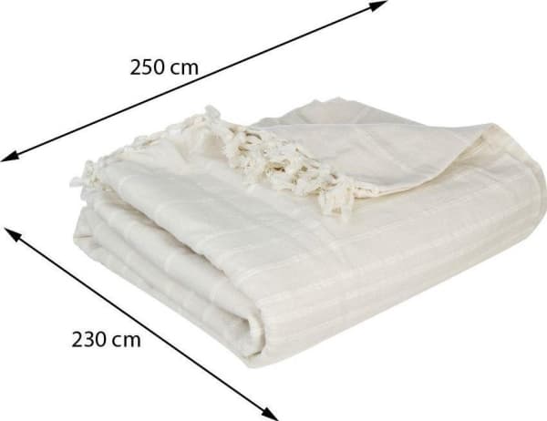 Atmosphera Creme överkast 230x250 tofsar