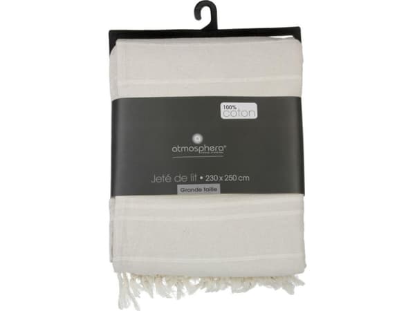 Atmosphera Creme överkast 230x250 tofsar