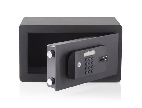 Yale YSFB/200/EB1, Bærbar safe, Svart, Kode, Fingeravtrykksleser, Nøkkel, 9,6 l, Gulv/vegg, 200 mm