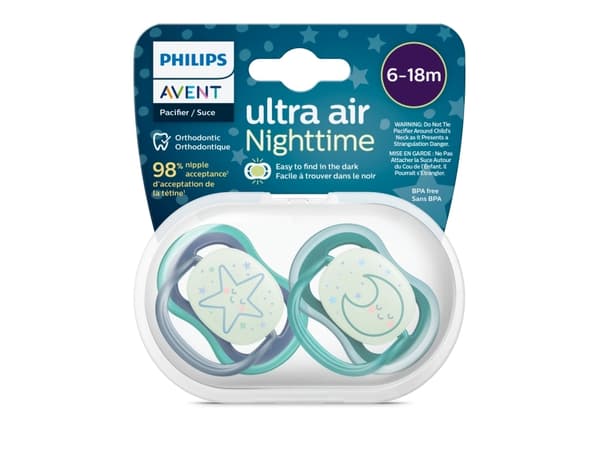 Philips AVENT ultra air SCF376/13 smokk, Klassisk stil, Ortodontisk, Silikon, Gutt/Jente, Tåler oppvaskmaskin