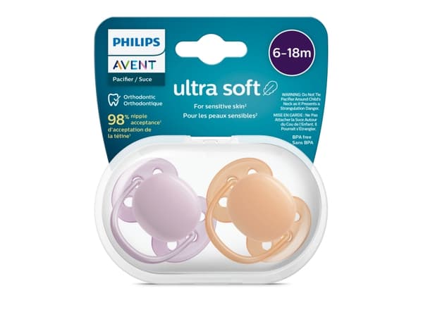 Philips AVENT ultra soft SCF091/33 smokk, Ultramyk, Ortodontisk, Silikon, Gutt/Jente