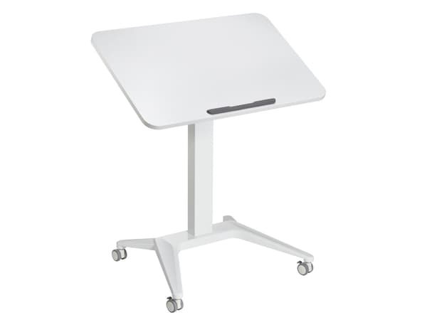 Maclean MC-453 W Mobile Laptop Desk with Pneumatic Height Adjustment, Laptop Table with Wheels, 80 x 52 cm, Max. 8 kg, Height Adjustable Max. 109 cm