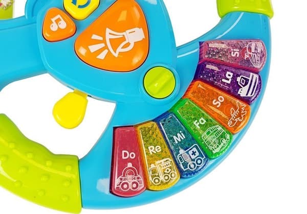 Interactive Steering Wheel For Babies Piano Sound Light