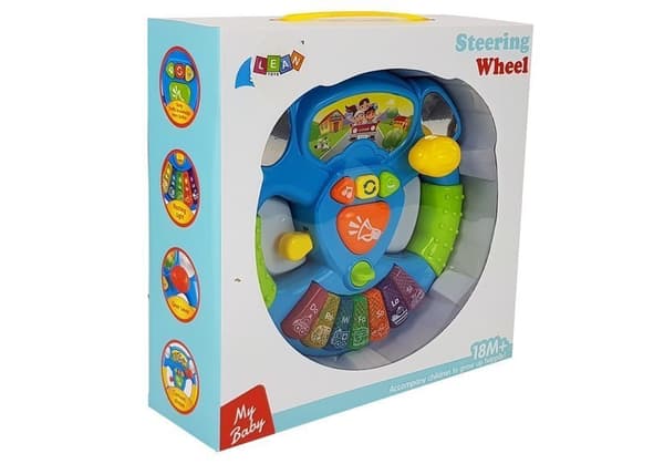 Interactive Steering Wheel For Babies Piano Sound Light
