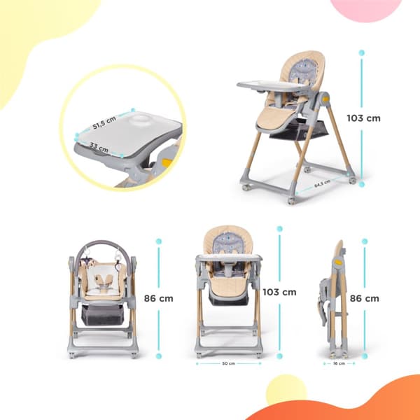 KINDERKRAFT high chair LASTREE, grey