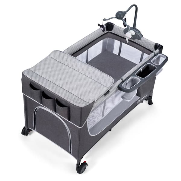 KINDERKRAFT travel cot LEODY, grey, KCLEOD00GRY00AC