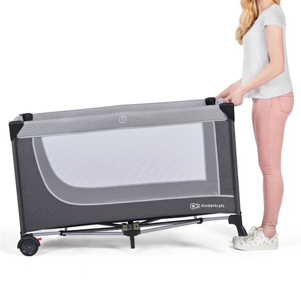 KINDERKRAFT travel cot LEODY, grey, KCLEOD00GRY00AC
