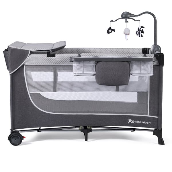 KINDERKRAFT travel cot LEODY, grey, KCLEOD00GRY00AC