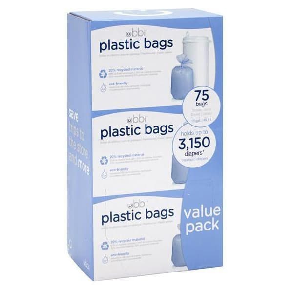 Plastpåsar till Ubbi blöjhink, 3-pack