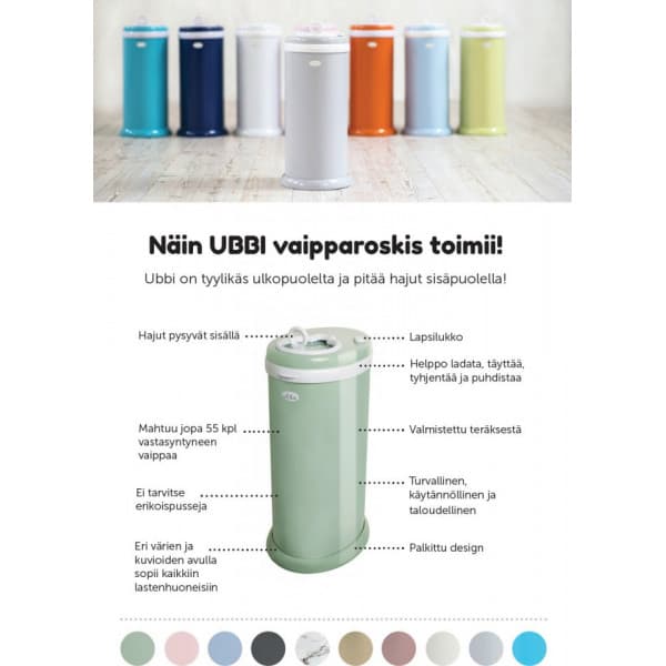 Ubbi-vaipparoskis, vaaleanpunainen / Blush Pink