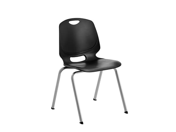 Stol Amigo, blått säte, aluminiumgrå stomme