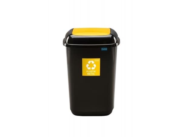 Søppelbøtte Plafor, 28 l, sort/gul