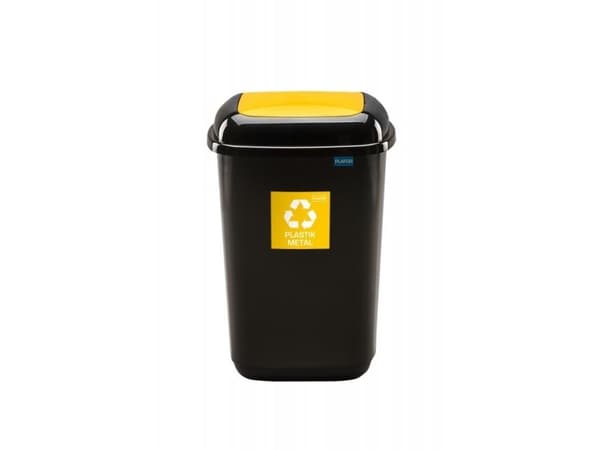 Søppelbøtte Plafor, 28 l, sort/gul