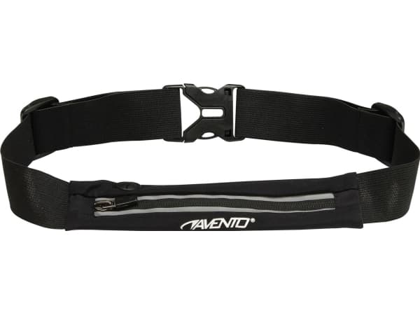 Waistbelt with expandable bag AVENTO 21PA Black/Silver