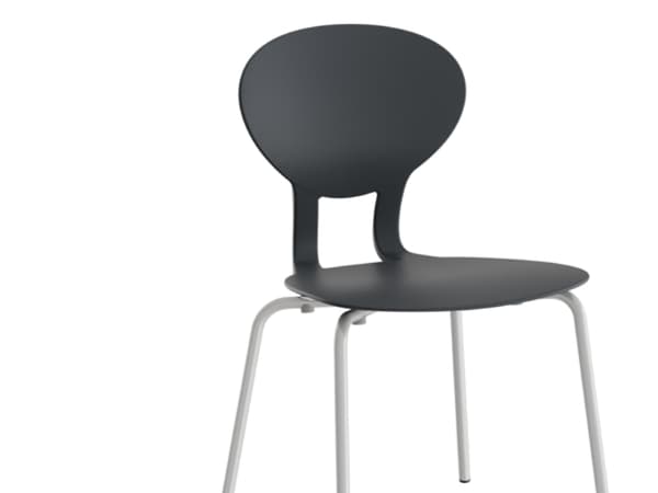 Stol Rocka 3071L Sort/Alugrå RAL 9006, siddehøjde 440mm