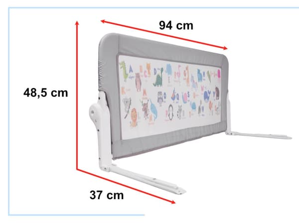 Beskyttelsesbarriere til seng, åbning, 90 cm, dyr