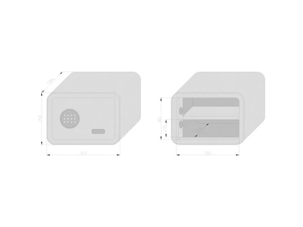 BASI mySafe 350, Frittstående safe, Gult, Kode, Elektronisk, Vegg, 1 hyller, Batteri