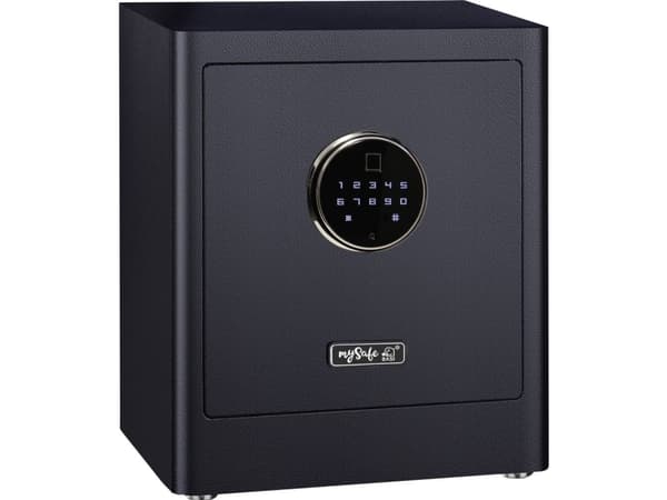BASI mySafe Premium 350, Frittstående safe, Sort, Elektronisk, Kode, Fingeravtrykksleser, 1 hyller, Batteri, AA