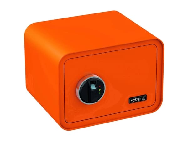 BASI mySafe 350, Vapaasti seisova kassakaappi, Oranssi, Elektroninen, Sormenjälkilukija, Akku, AA, 350 mm