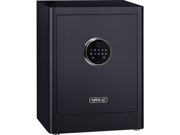 BASI mySafe Premium 450, Frittstående safe, Sort, Elektronisk, Kode, Fingeravtrykksleser, Vegg, 1 hyller, Batteri