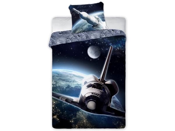 Space Rumfartøj Sengetøj 140x200 cm - 100 procent bomuld