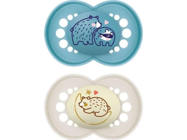 MOM-16+ PACIFIER ORGINAL DAY&amp;NIGHT PLANET LOVE, BOY
