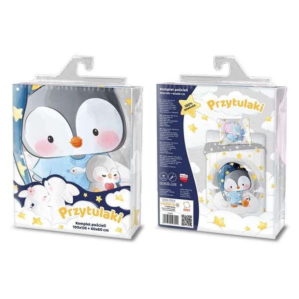 Sängkläder i bomull 100x135 + 40x60 Penguin