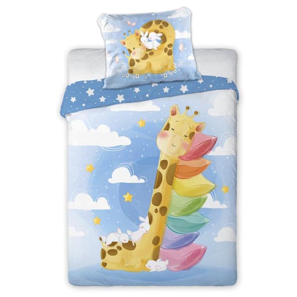 Sängkläder i bomull 100x135 + 40x60 Giraffe