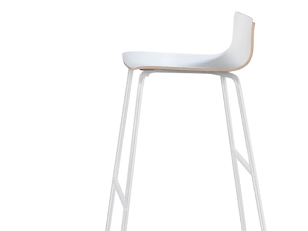 Barpall Cafe VII Vit laminat / Krom