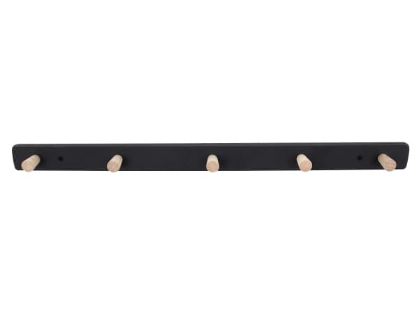 HOME It® knagerække med 5 knage 50 cm sort/natur knage bøg