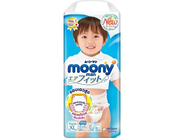 MOONY Airfit XL blöjor för pojkar 12-22 kg 38 st.
