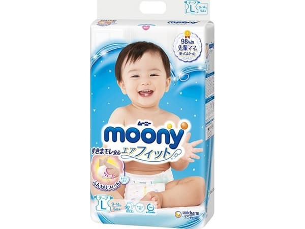 Sauskelnė Moony L, 9-14 kg, 54 vnt.