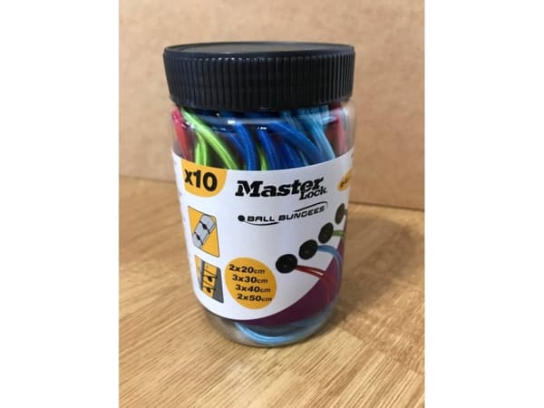 Master Lock MASTERLOCK 10 kiinnityskumisarja pallolla, 2x20, 3x30, 3x40, 2x50cm
