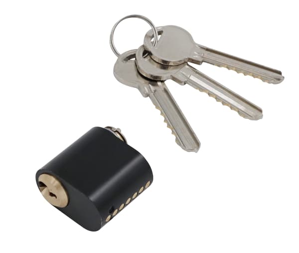 HOME It® soikea sylinteri mattamusta, 7 tappia ja 3 avainta (1 kpl)