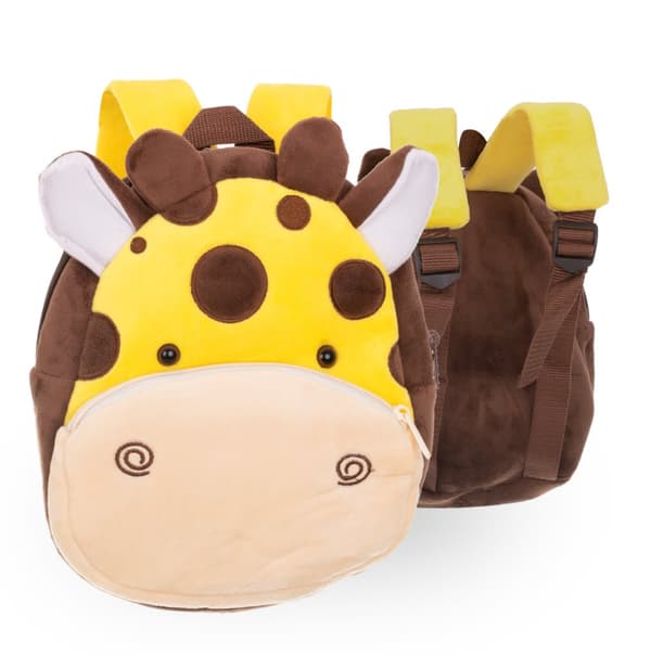 En plysch giraffryggsäck för förskolebarn, 24 cm