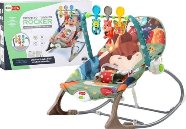 LeanToys Keinutuoli Lounger 2in1 tärinä Sound Fox